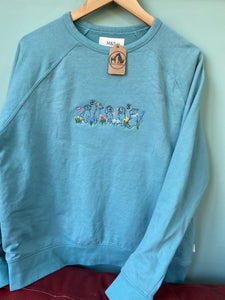 PRE-LOVED - Spring Puppies sweatshirt - Teal