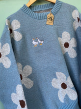 Load image into Gallery viewer, PRE-LOVED - Ducks Blue Flower knitted jumper
