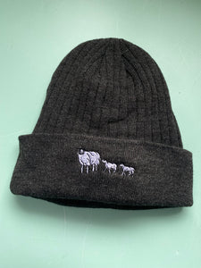 Sheep embroidered Beanie Hat- cute animal beanie