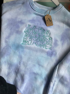 PRE-LOVED tie dye ‘dogs club’ sweatshirt (imperfect- marks on fabric)