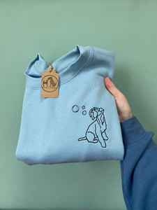 OUTLINE STYLE - Dogs Bubbles Sweatshirt - Embroidered sweater for dog lovers (Copy)