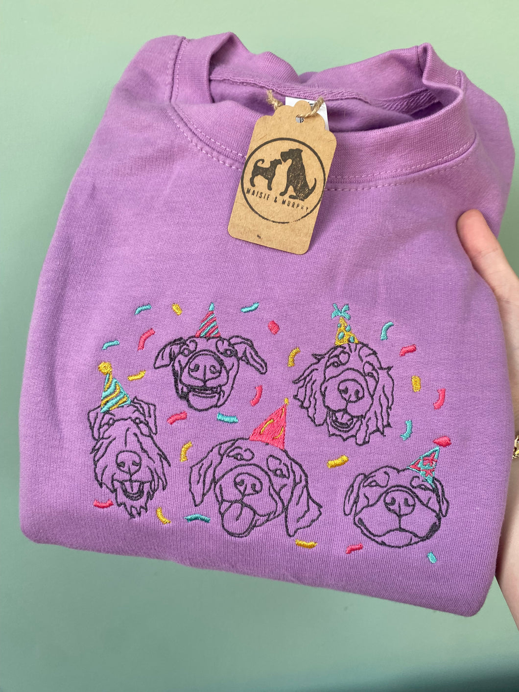 Confetti Dogs Sweatshirt - Lavender - Multiple Sizes