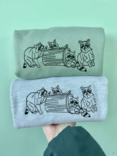 Load image into Gallery viewer, Raccoon Embroidered Sweatshirt - Gifts for trash panda lovers
