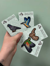 Load image into Gallery viewer, Bird Embroidered Sew on / Iron on Patch - For up-cycling projects.
