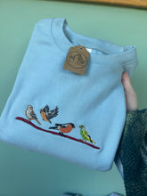 Load image into Gallery viewer, Finches Embroidered Sweatshirt - Chaffinch, Hawfinch, Bullfinch and Greenfinch gifts for bird lovers.
