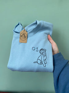 OUTLINE STYLE - Dogs Bubbles Sweatshirt - Embroidered sweater for dog lovers (Copy)