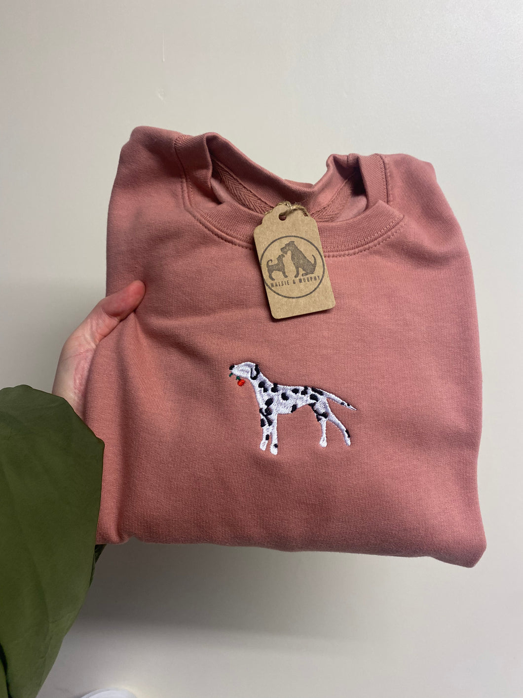 Ready to ship- Valentines Dog Breed Rose Embroidered Sweatshirt