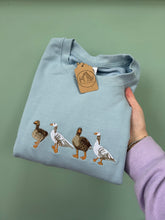 Load image into Gallery viewer, Embroidered Goose Sweatshirt - colourful sweatshirt for geese lovers
