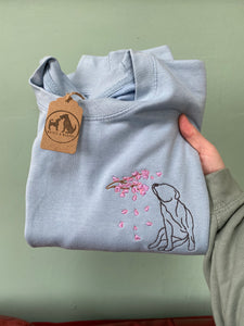 Dog Blossom Sweatshirt - Various Breeds- Embroidered sweater for dog lovers