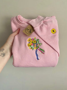 Custom Bridal Bouquet Embroidered Sweatshirt - wedding gifts for the bride or bridal party.