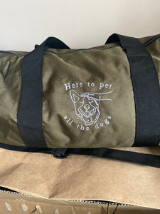 ‘Here to pet all the dogs’ Barrel bag- For dog lovers