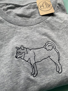 Embroidered Organic Shiba Inu T-Shirt - Gifts for Shiba Inu lovers and owners