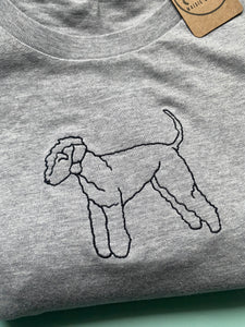 Embroidered Organic Bedlington Terrier T-Shirt - Gifts for Bedlington terrier lovers and owners