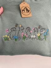Load image into Gallery viewer, Wildflower Puppies Sweatshirt - Embroidered sweater for dog lovers
