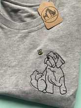 Load image into Gallery viewer, Lhasa Apso Outline T-shirt - embroidered Lhasa apso/ shihtzu dog organic tee for dog lovers and owners
