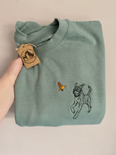 Load image into Gallery viewer, SILHOUETTE STYLE Robin Dogs Sweatshirt - Embroidered sweater for dog lovers
