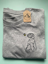 Load image into Gallery viewer, Bedlington Terrier Outline T-shirt - embroidered Bedlington organic tee for dog lovers and owners
