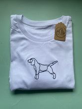 Load image into Gallery viewer, Embroidered Organic Beagle T-Shirt - Gifts for beagle lovers and owners
