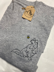 Shetland Sheepdog Outline T-shirt - embroidered Nova Scotia duck retrieving Shetland Sheepdog dog organic tee for dog lovers and owners