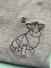 Load image into Gallery viewer, Corgi Outline T-shirt - embroidered Welsh Pembroke/ cardigan corgi dog organic tee for dog lovers and owners
