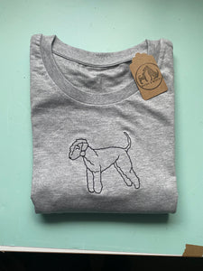 Embroidered Organic Bedlington Terrier T-Shirt - Gifts for Bedlington terrier lovers and owners