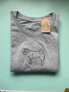 Embroidered Organic Shiba Inu T-Shirt - Gifts for Shiba Inu lovers and owners