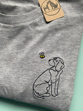 Load image into Gallery viewer, Beagle Outline T-shirt - embroidered beagle organic tee for dog lovers and owners
