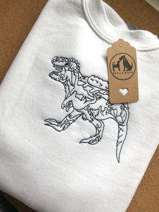 Embroidered T-Rex Dinosaur Sweatshirt