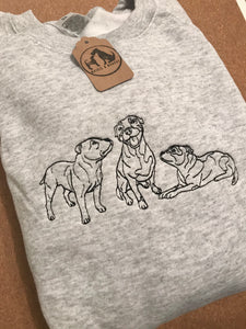 Embroidered Staffy Sweatshirt- Gifts for Staffordshire Bull Terrier lovers