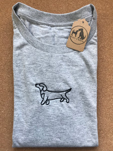 Embroidered Dachshund T-shirt - Gifts for Sausage dog lovers and owners