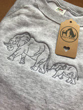 Load image into Gallery viewer, Embroidered Elephant Family Sweatshirt for Elephant Lovers
