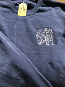 Embroidered Rhino Sweatshirt - Gifts for Rhinoceros Lovers