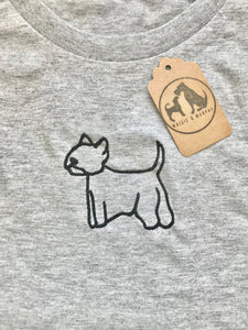 Embroidered Westie Silhouette Sweatshirt- Gifts for west highland terrier lovers and owners
