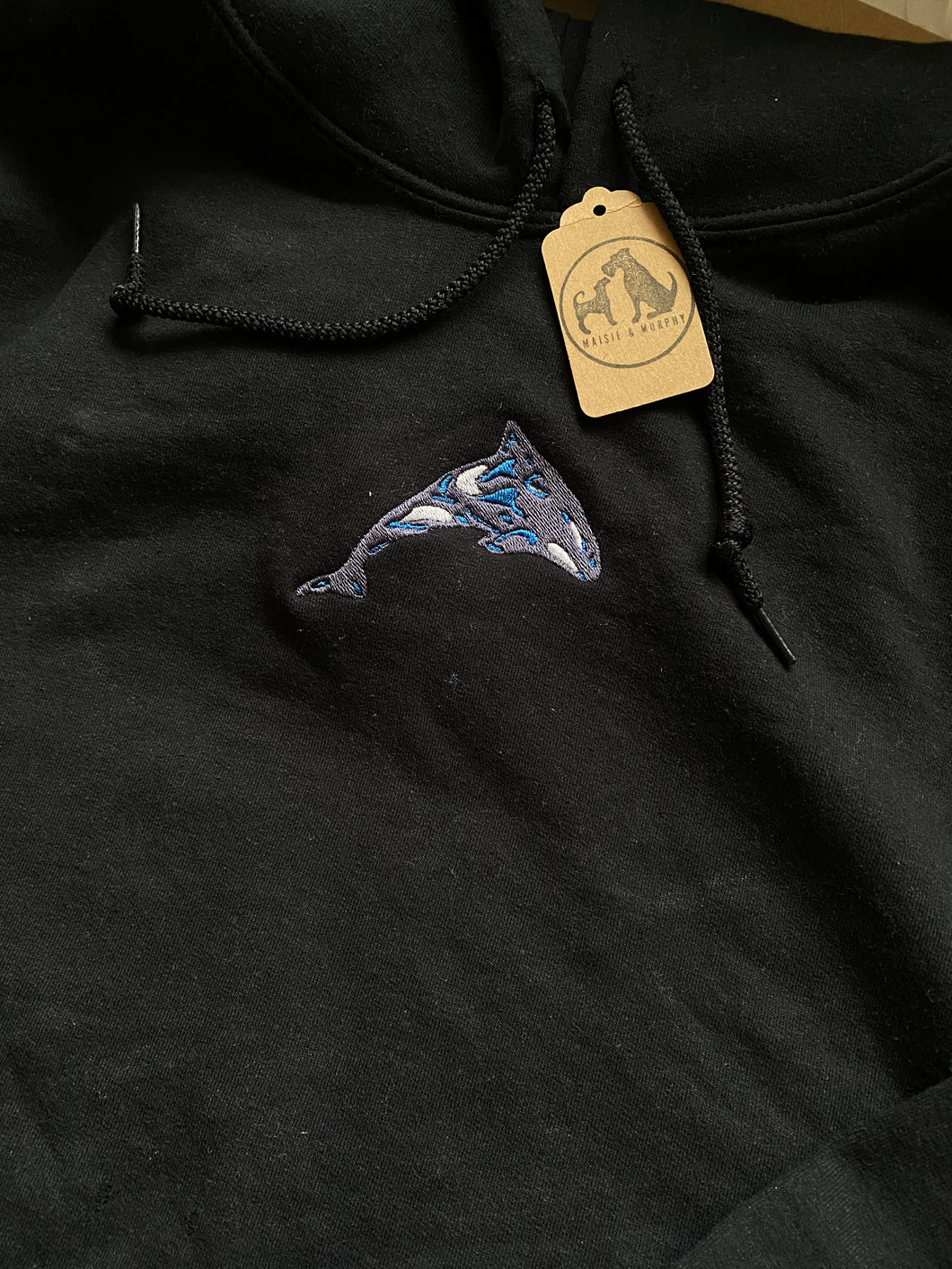 Imperfect whale hoodie  - Black L
