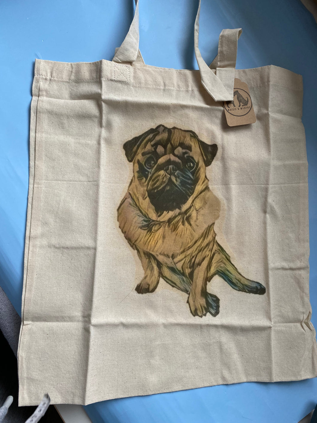 IMPERFECT OLD STOCK pug tote bag