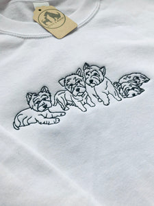 Embroidered Westie Sweatshirt - Gifts for West Highland Terrier Lovers