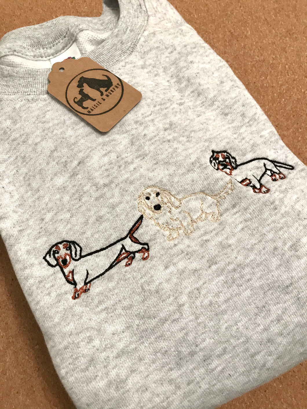 Embroidered Dachshund Sweatshirt - Gifts for sausage dog lovers/ owners