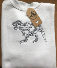 Load image into Gallery viewer, Embroidered T-Rex Dinosaur Sweatshirt
