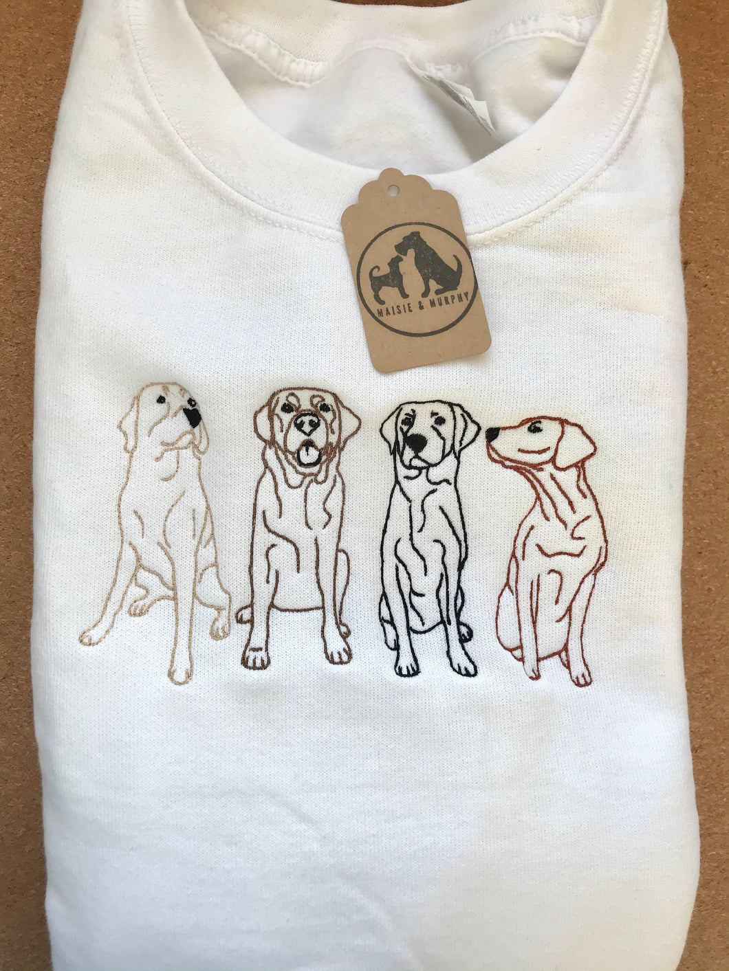 Embroidered Labrador Sweatshirt - Gifts for yellow, chocolate brown, black and fox red lab lovers