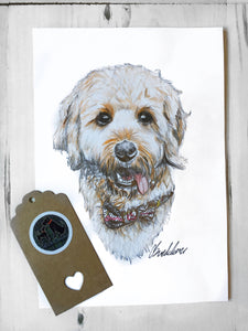 Custom Hand Drawn Pet Portrait