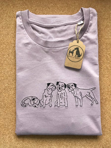 Embroidered Border Terrier T-Shirt- Organic cotton tee for dog lovers