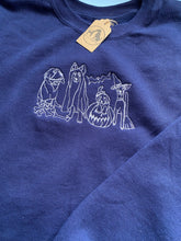 Load image into Gallery viewer, Halloween Dogs Embroidered sweatshirt - spooky dog costumes for Halloween lovers.
