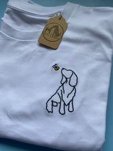 Load image into Gallery viewer, Spaniel Outline T-shirt - embroidered spaniel organic tee for dog lovers and owners
