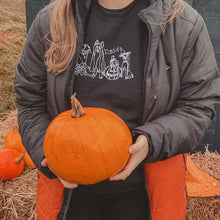 Load image into Gallery viewer, Halloween Dogs Embroidered sweatshirt - spooky dog costumes for Halloween lovers.
