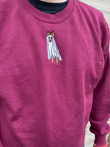 Halloween Puppy Ghost Dog Sweatshirt - For spooky season lovers.