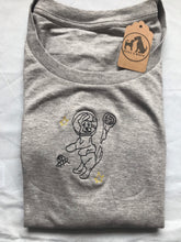 Load image into Gallery viewer, Intergalactic Dogs T-shirt - Space  Spaniel dog with asteroid
