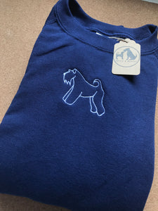 Embroidered Kerry Blue Silhouette Sweatshirt- Gifts for Kerry blue terrier lovers and owners