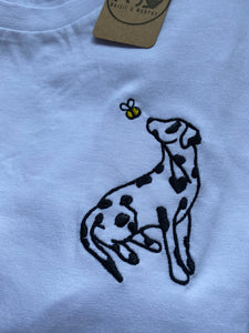 Dalmatian Outline T-shirt - embroidered dally organic tee for dog lovers and owners