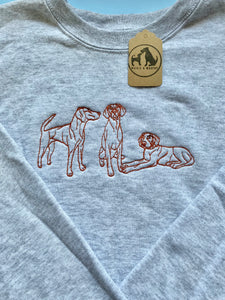 Embroidered Vizsla Sweatshirt - Gifts for Orange dog lovers
