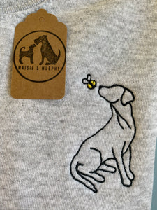 Labrador Outline T-shirt - embroidered lab organic tee for dog lovers and owners